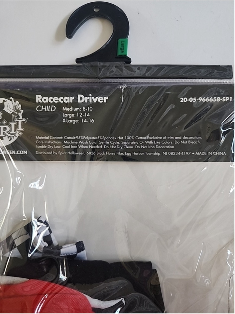 SPIRIT Racecar Driver Unisex Dress Up Halloween Child Costume,Large 12/14, NIB - Picture 4 of 5